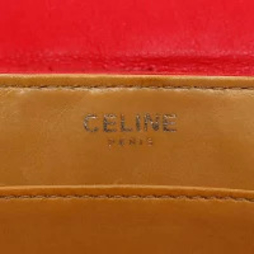 Celine Leather Logo Handbag Red - Picture 11 of 13